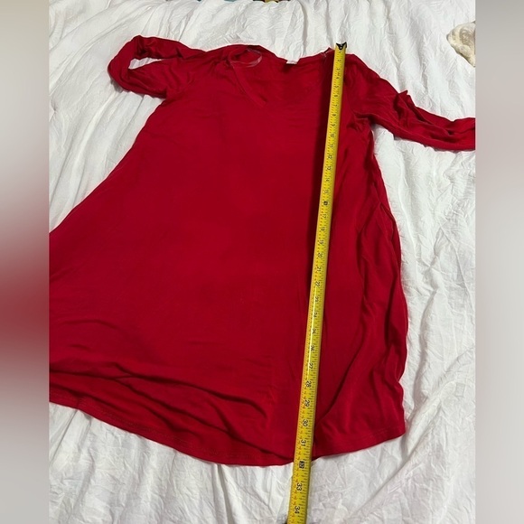 MTS Red 3/4 Sleeve Straight Hem Flared Tunic - Size Small - Picture 6 of 6